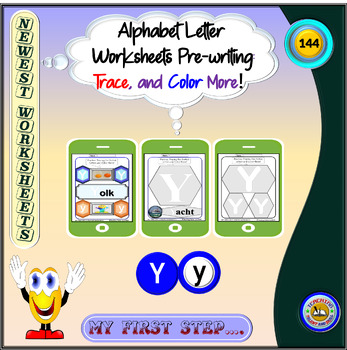 Preview of Alphabet Letter Worksheets Pre-writing: Trace, and Color More!