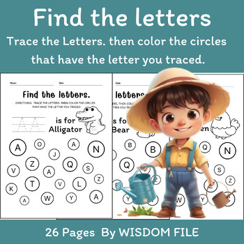 Preview of Alphabet Letter Worksheets Tracing & Writing Practice Printables A-Z Books