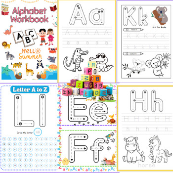 Preview of Alphabet Letter Worksheets for All 26 Letters, Back to school, Summer