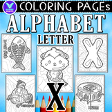 Alphabet Letter X Vocab Coloring Page & Writing Paper Art 