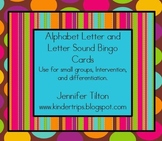 Alphabet Letter and Letter Sounds Bingo Cards