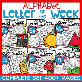 Preview of Alphabet Letter of the Week Activities Worksheets Practice