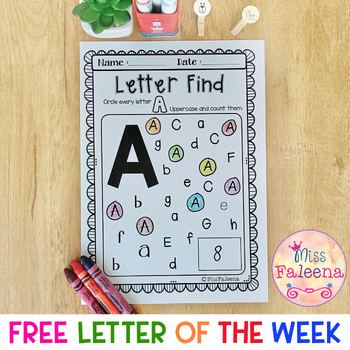 free alphabet letter of the week a by miss faleena tpt