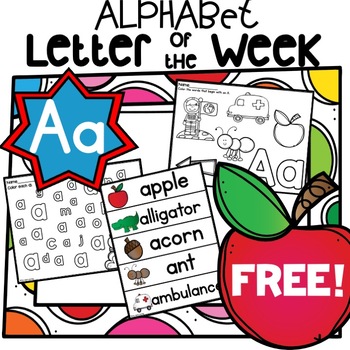 Preview of Alphabet Letter of the Week A Freebie Worksheets Activities