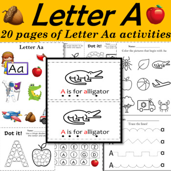 Alphabet Letter of the Week A Activities – Alphabet Printables | TPT