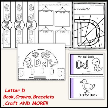 Alphabet Letter of the Week -Letter D| NO PREP Worksheets | TPT