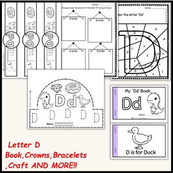 Letter of the week: LETTER D-NO PREP WORKSHEETS- LETTER D Alphabet