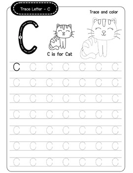 Alphabet Tracing A-C Kindergarten Alphabet Worksheets by Little Baby ...