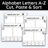 Alphabet Letters A-Z Cut, Paste, & Sort Worksheets - 52 Wo