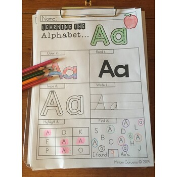 alphabet letters a z worksheets by miriam coroama tpt