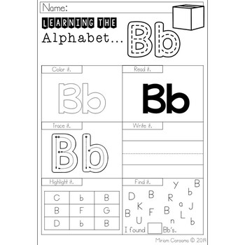 alphabet letters a z worksheets by miriam coroama tpt