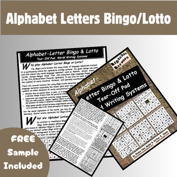 Preview of Alphabet Letters Bingo/Lotto, World-Writing Systems (Free Sample book included)