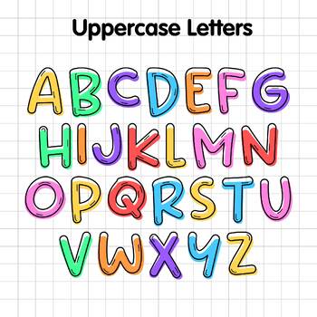 Alphabet Letters Clip Art | Cartoon Style Letters Numbers and Symbols