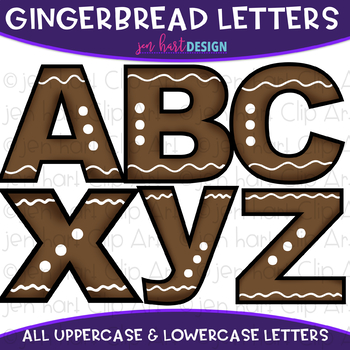 Preview of Alphabet Letters Clip Art - Gingerbread Letters {jen hart Clip Art}