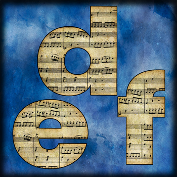 music notes as letters