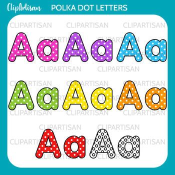 Alphabet Letters Clip Art, Polka Dot Bulletin Board Set by ClipArtisan