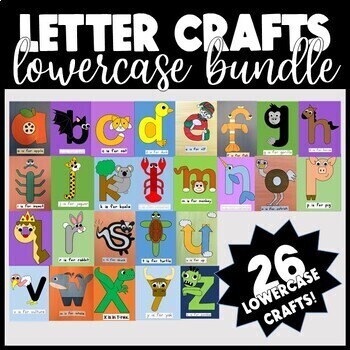 Alphabet Letters Crafts | Beginning Sound Letter Craft | Lowercase ...