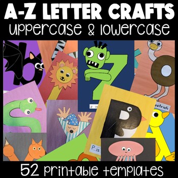 Preview of Alphabet Letters Crafts | Beginning Sound Letter Craft | A-Z Lower & Upper