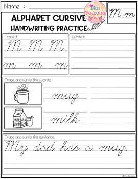 Alphabet Letters Cursive Handwriting Practice By Miss Faleena Tpt