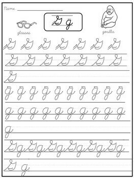 Beginning Cursive Handwriting Practice for Capital and Lowercase Letters