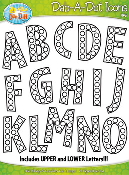 Preview of Alphabet Letters Dab-A-Dot Markers Graphics Clipart {Zip-A-Dee-Doo-Dah Designs}