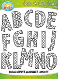 Alphabet Letters Dab-A-Dot Markers Graphics Clipart {Zip-A