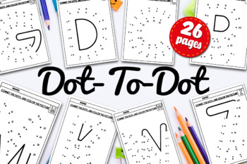 Preview of Alphabet Letters Dot to Dot 1-25 | Uppercase | Connect the Dots Worksheets