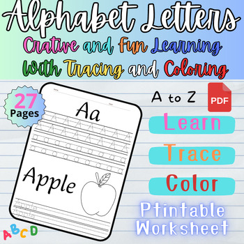 Alphabet Letters: Fun Learning with Tracing & Coloring Pages, Phonic ...