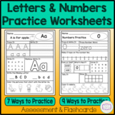 Alphabet Letters & Numbers 0-20 Practice Worksheets Bundle