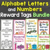 Alphabet Letters & Numbers Reward Tags Bundle Tags for Eac