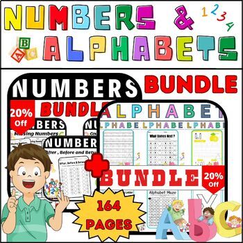 Preview of Alphabet Letters & Numbers Practice Bundle Activities/December Worksheets