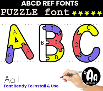 Preview of Alphabet Letters Puzzle font and clip art, Letter & Number Recognition Puzzles