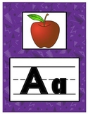 Alphabet Letters Signs Teal Purple