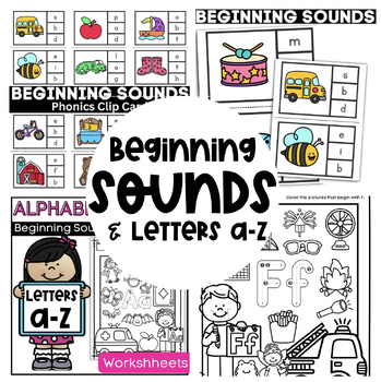 Alphabet Letters Worksheets & Beginning Sound Cards by Serendipity Math ...