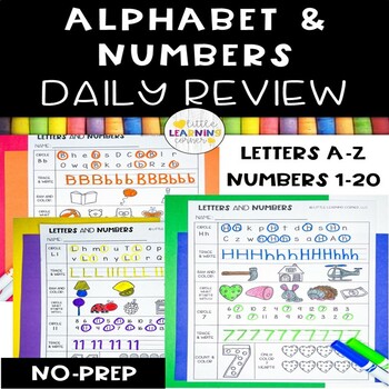 Preview of Alphabet Letters and Numbers Daily Review Practice