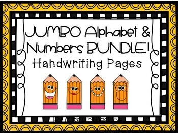 Preview of JUMBO Alphabet Letters and Numbers Handwriting and Tracing Pages BUNDLE!