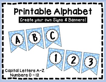 alphabet banner blue teaching resources teachers pay teachers