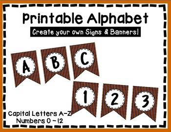 Striped Alphabet Letters & Numbers Bulletin Board, Banner