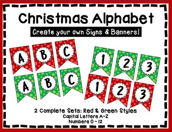 Alphabet Letters for Banners: Red and Green, Christmas Banners by DH Kids