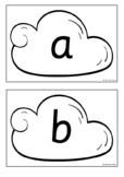 Alphabet Letters on Clouds (Uppercase, Lowercase and Combi