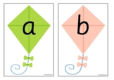 Alphabet Letters on Kites (Uppercase, Lowercase and Combin