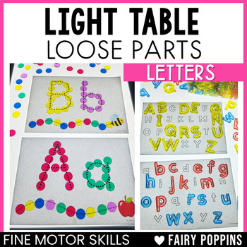 Preview of Alphabet Light Table Activities | Loose Parts Fine Motor Activities