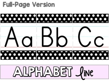 alphabet line black white polka dot by love to learn and teach