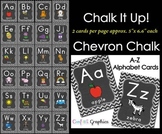 Alphabet Line Cards Chalkboard 2 per Page Chevron A-Z Manu