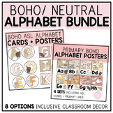 Alphabet Line Posters + Cards| Bulletin Board Bundle| Boho