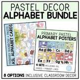 Alphabet Line Posters + Cards| Bulletin Board Bundle| Past