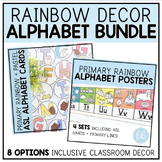 Alphabet Line Posters + Cards| Bulletin Board Bundle| Rain