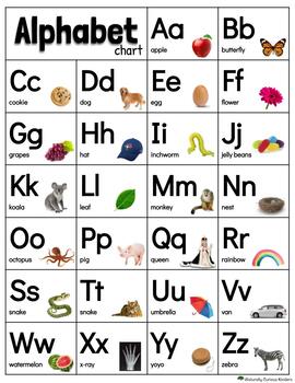 Alphabet Linking Charts - Real Pictures by Naturally Curious Kinders