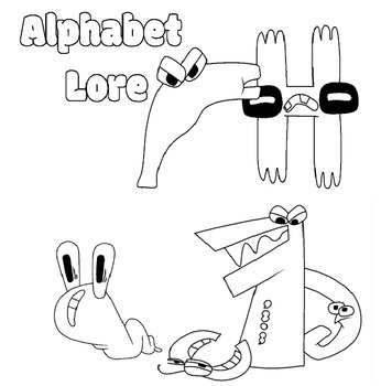 N Alphabet Lore Coloring Page