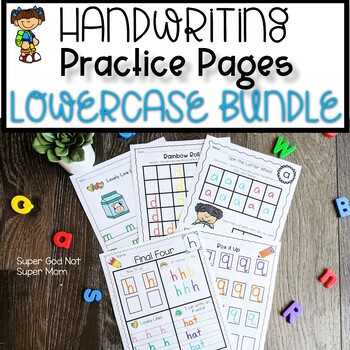 Preview of Alphabet Handwriting Practice Pages Bundle | Lowercase Letters